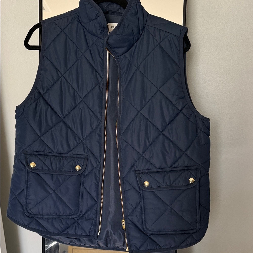 J. Crew Dark Blue Quilted Vest
